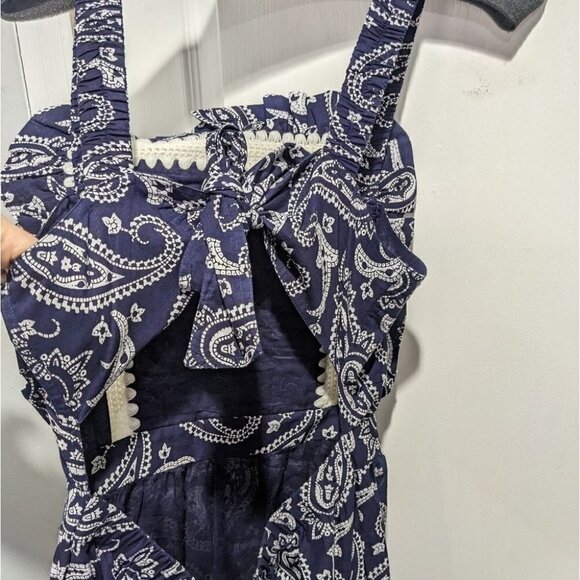 Nwt Sea Ny | Theodora Apron Dress In Blue Paisley - Picture 11 of 16